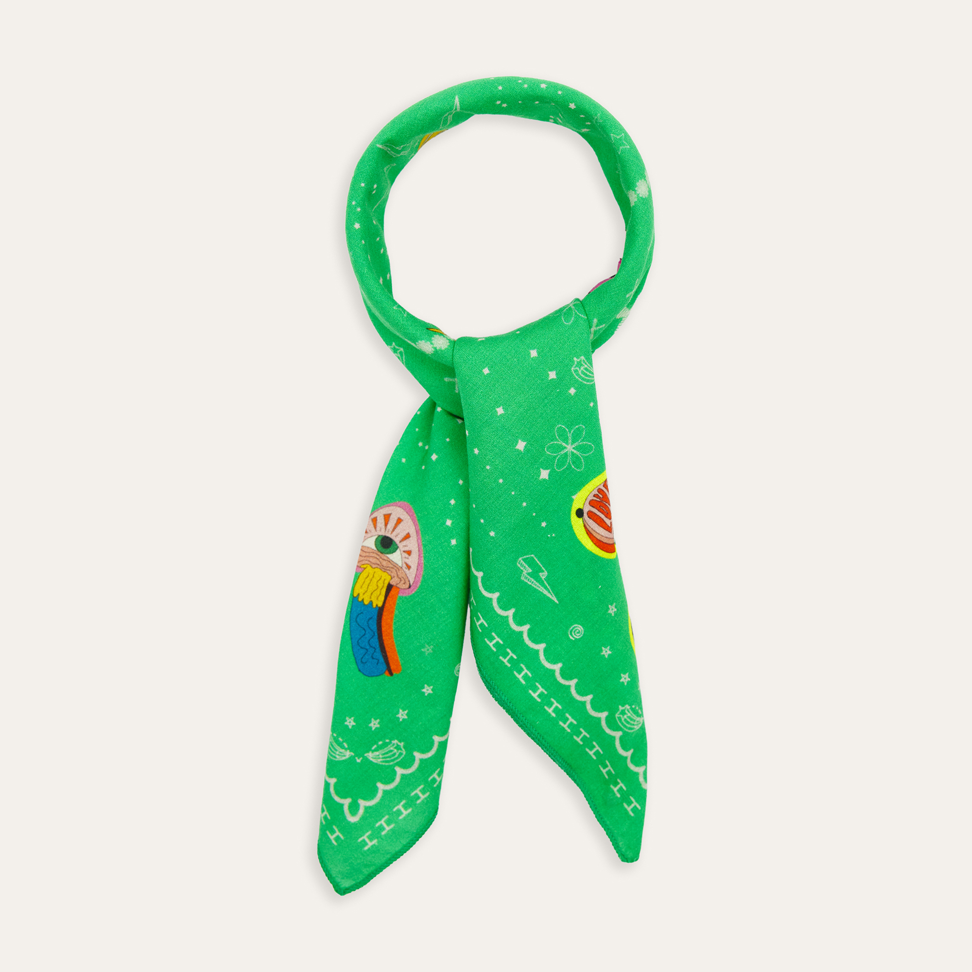 Kadın Yeşil Desenli Fular