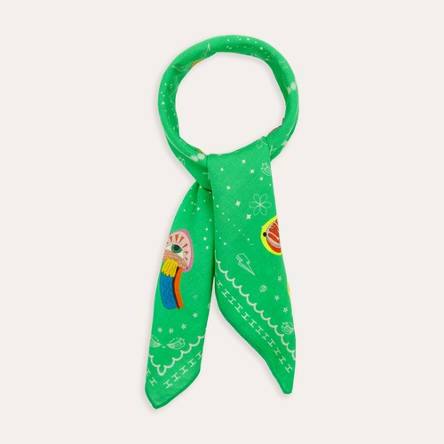  Kadın Yeşil Desenli Fular