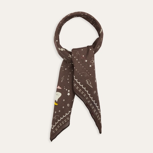 Kadın Kahverengi Desenli Fular