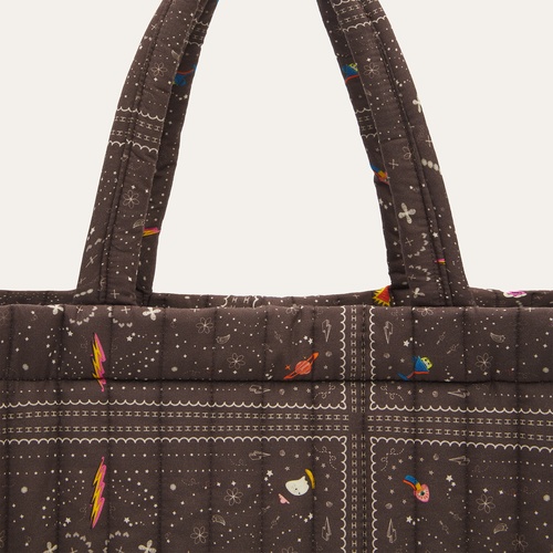  Kadın Kahverengi Desenli Kapitoneli El Çantası