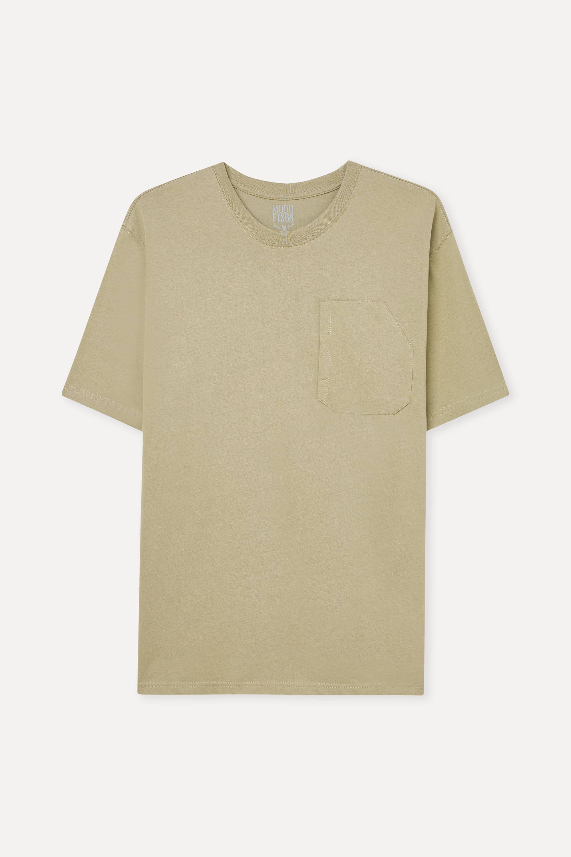 Mudo Erkek Bej Loose Fit Bisiklet Yaka T-Shirt