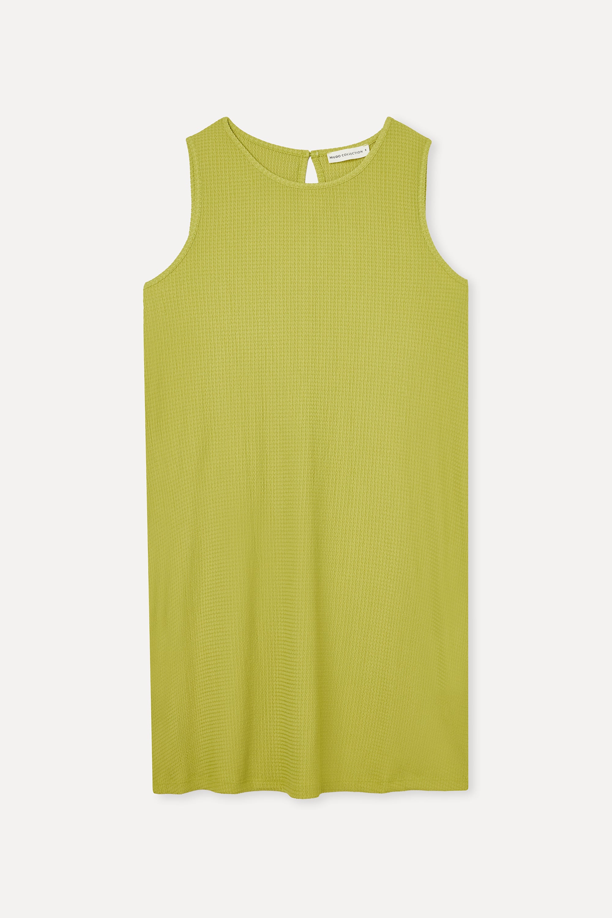 Kadın Yeşil Düz Kesim Kolsuz Mini Elbise