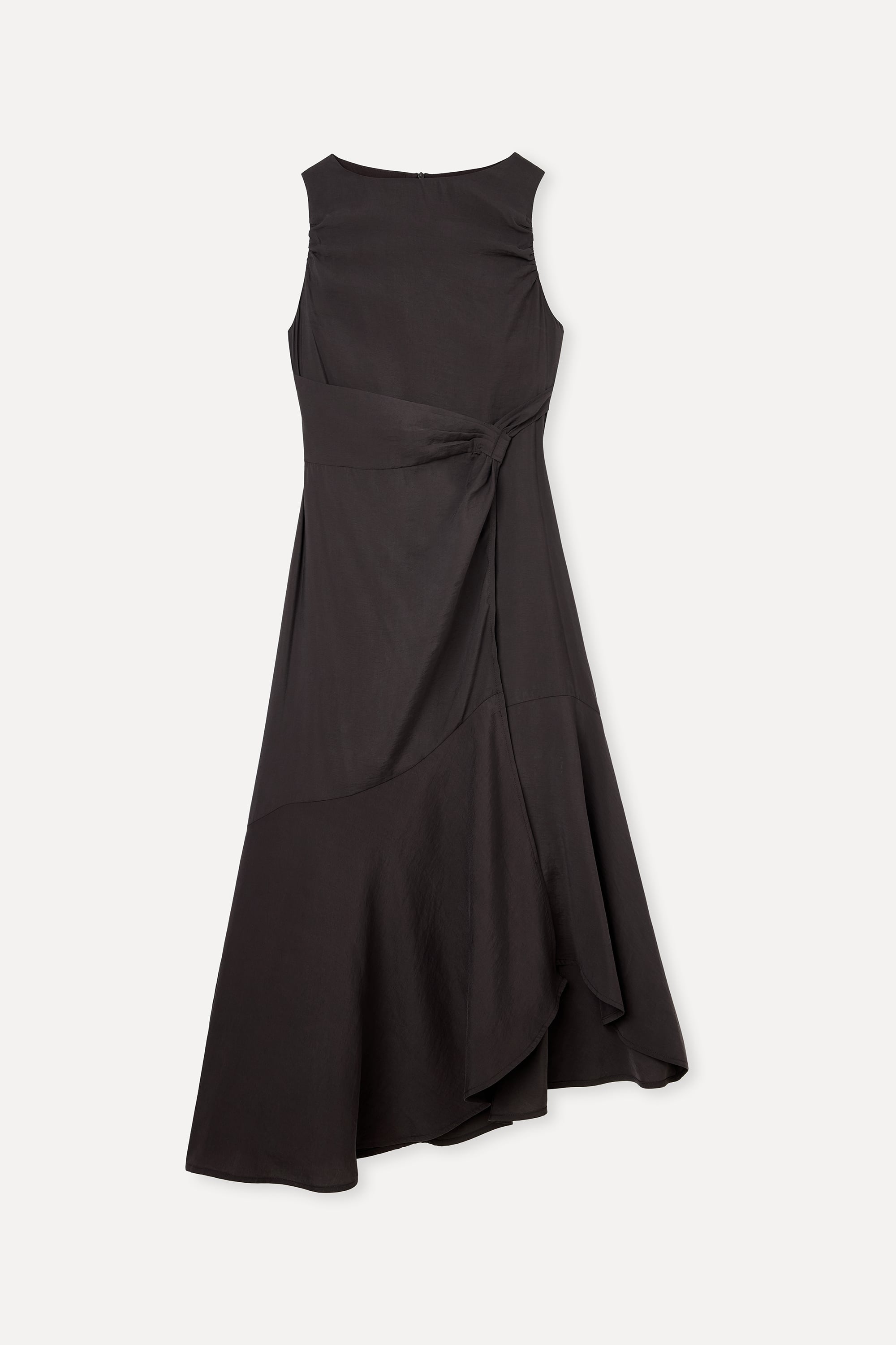 Kadın Kahverengi A Form Bağlama Detaylı Modal Midi Elbise