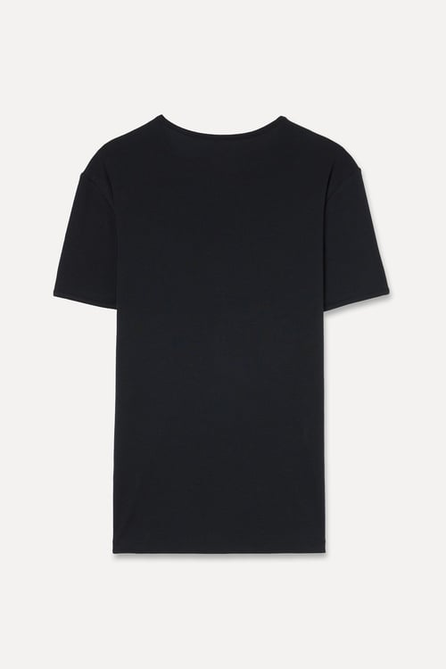  Erkek Siyah Bisiklet Yaka T-Shirt