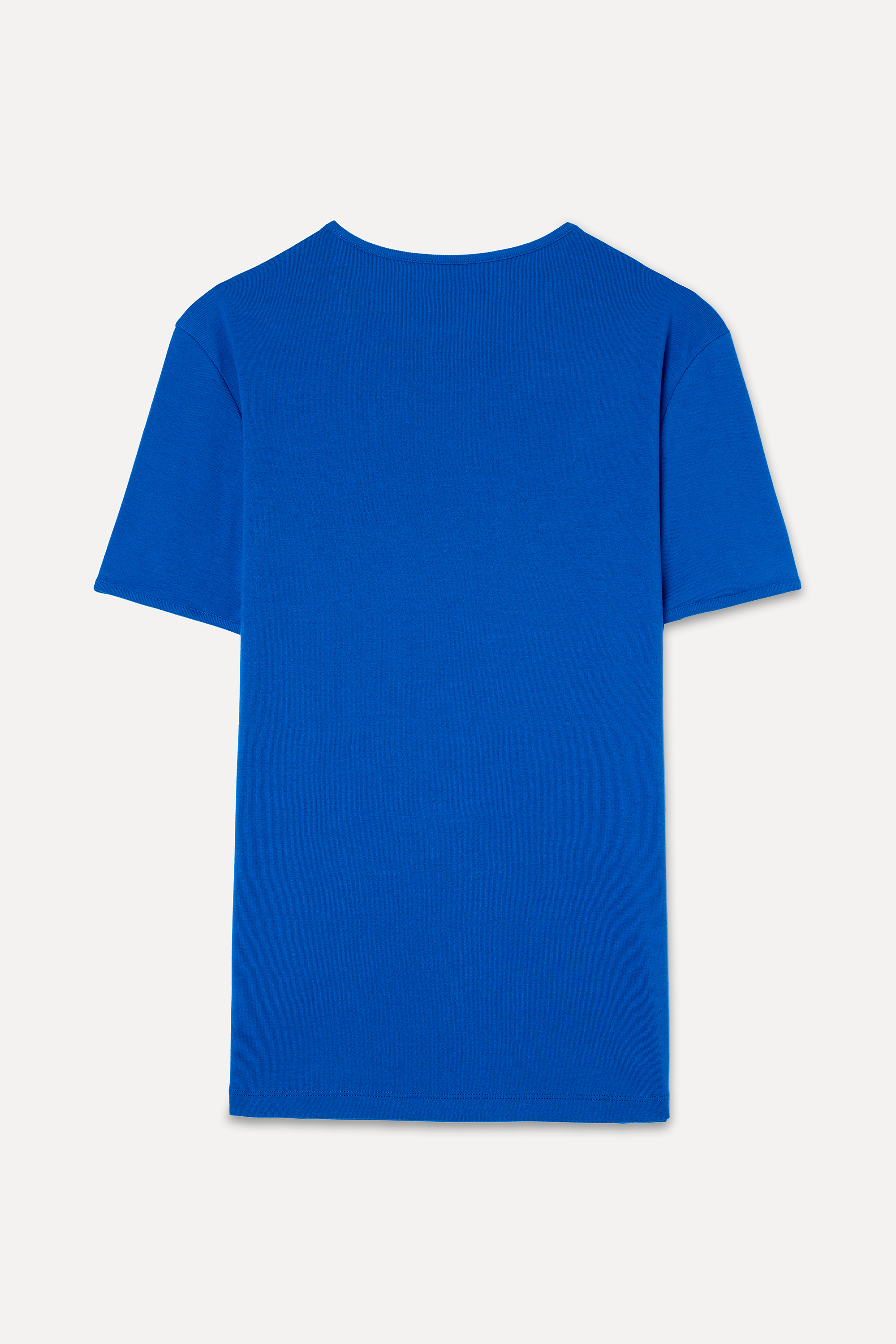 Erkek Mavi Bisiklet Yaka T-Shirt