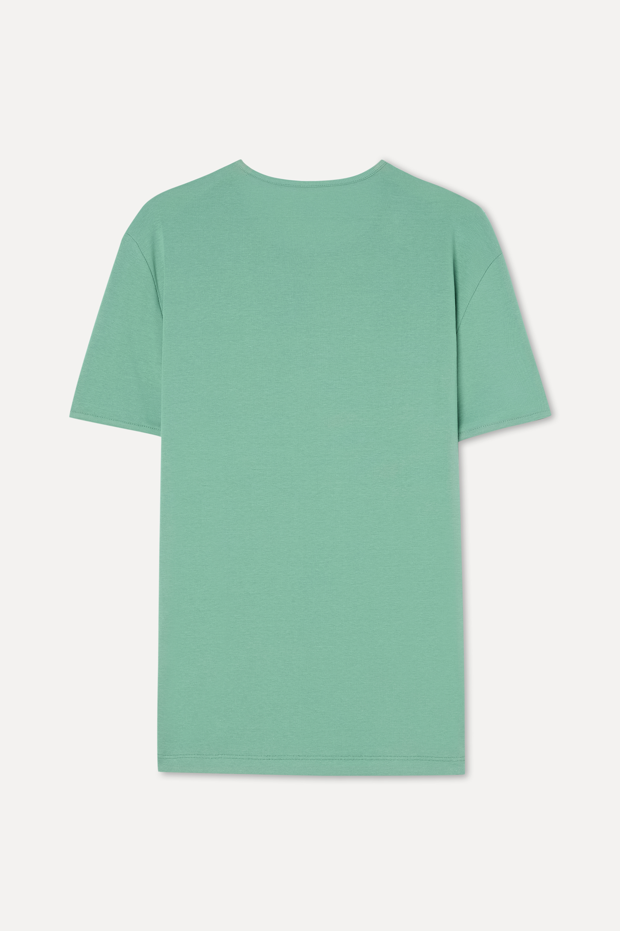 Erkek Yeşil Bisiklet Yaka T-Shirt