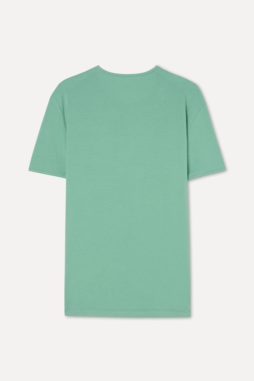 Erkek Yeşil Bisiklet Yaka T-Shirt