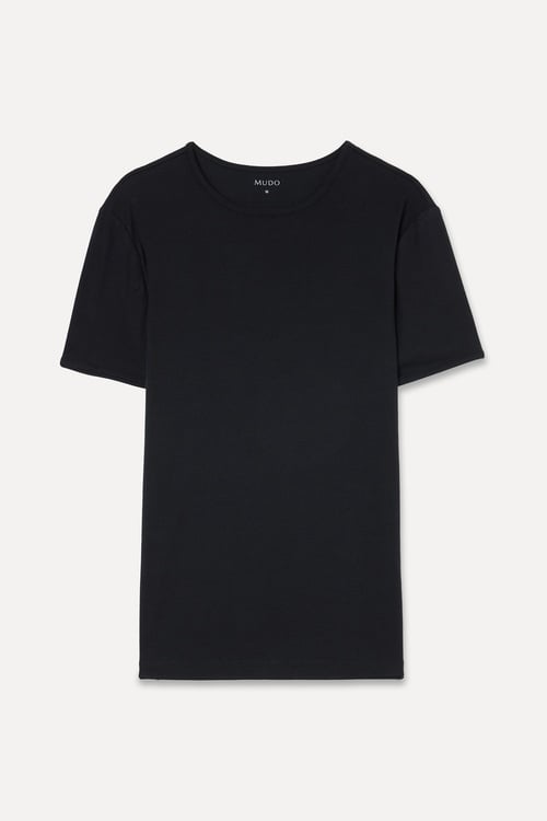  Erkek Siyah Bisiklet Yaka T-Shirt