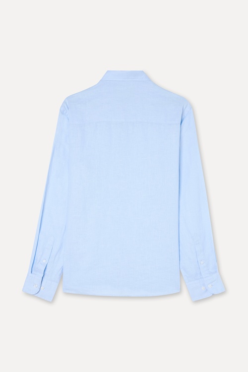  SLIM FIT UZUN KOLLU KETEN GÖMLEK