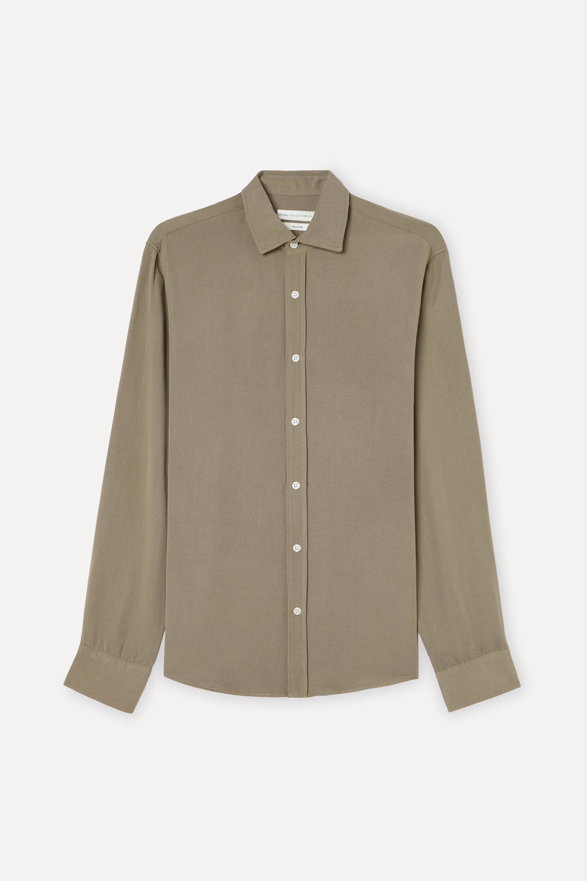 Erkek Vizon Rengi Regular Fit Uzun Kollu Modal Gömlek