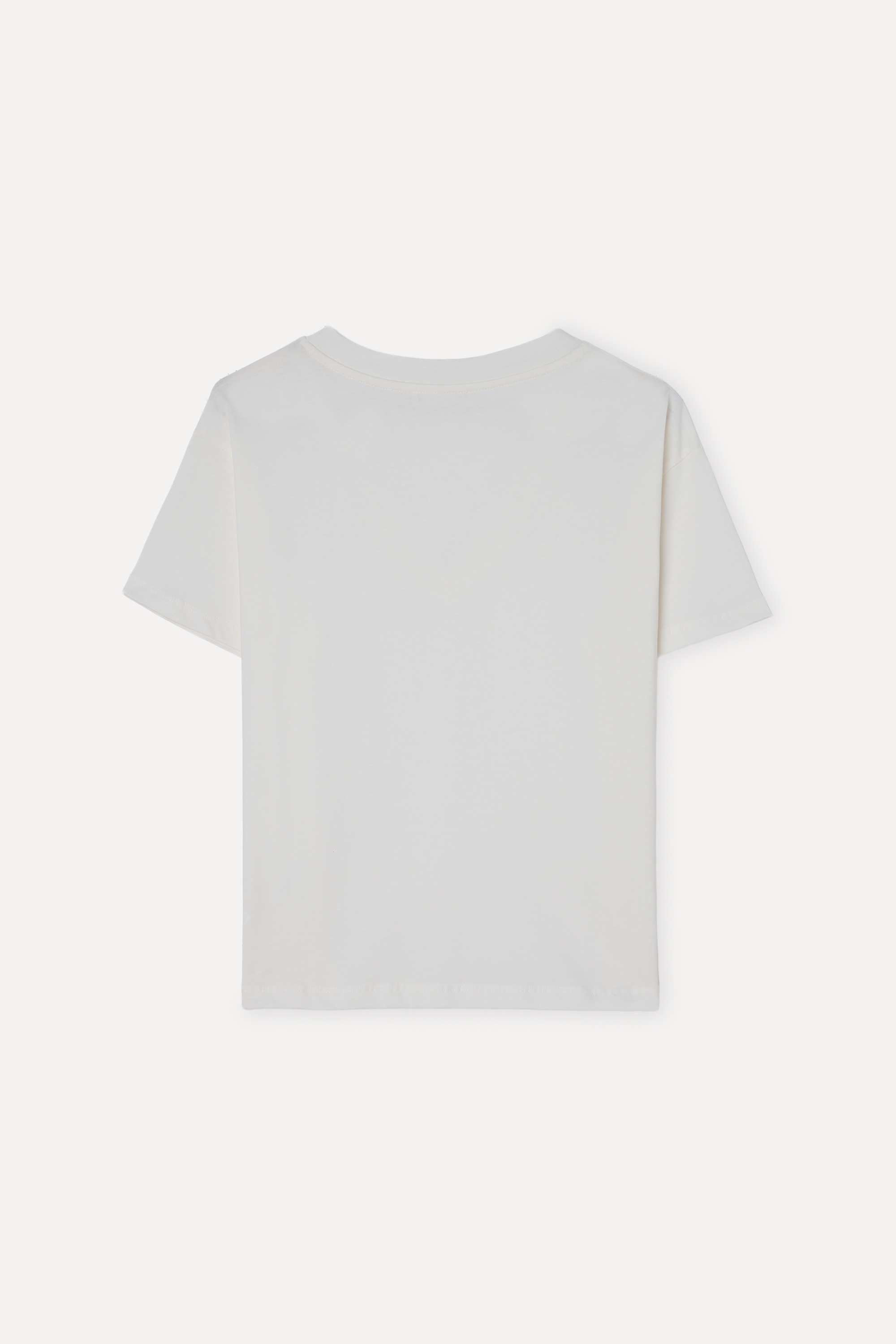 Kadın Kırık Beyaz V Yaka T-Shirt