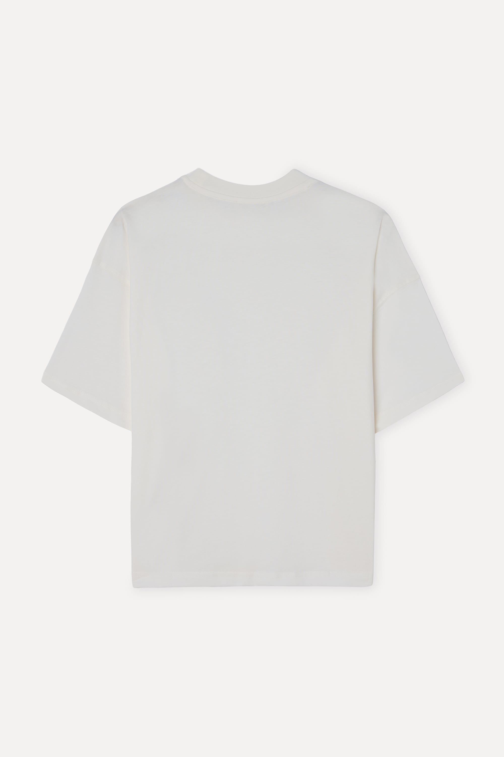 Kadın Beyaz Nakışlı Bisiklet Yaka T-Shirt