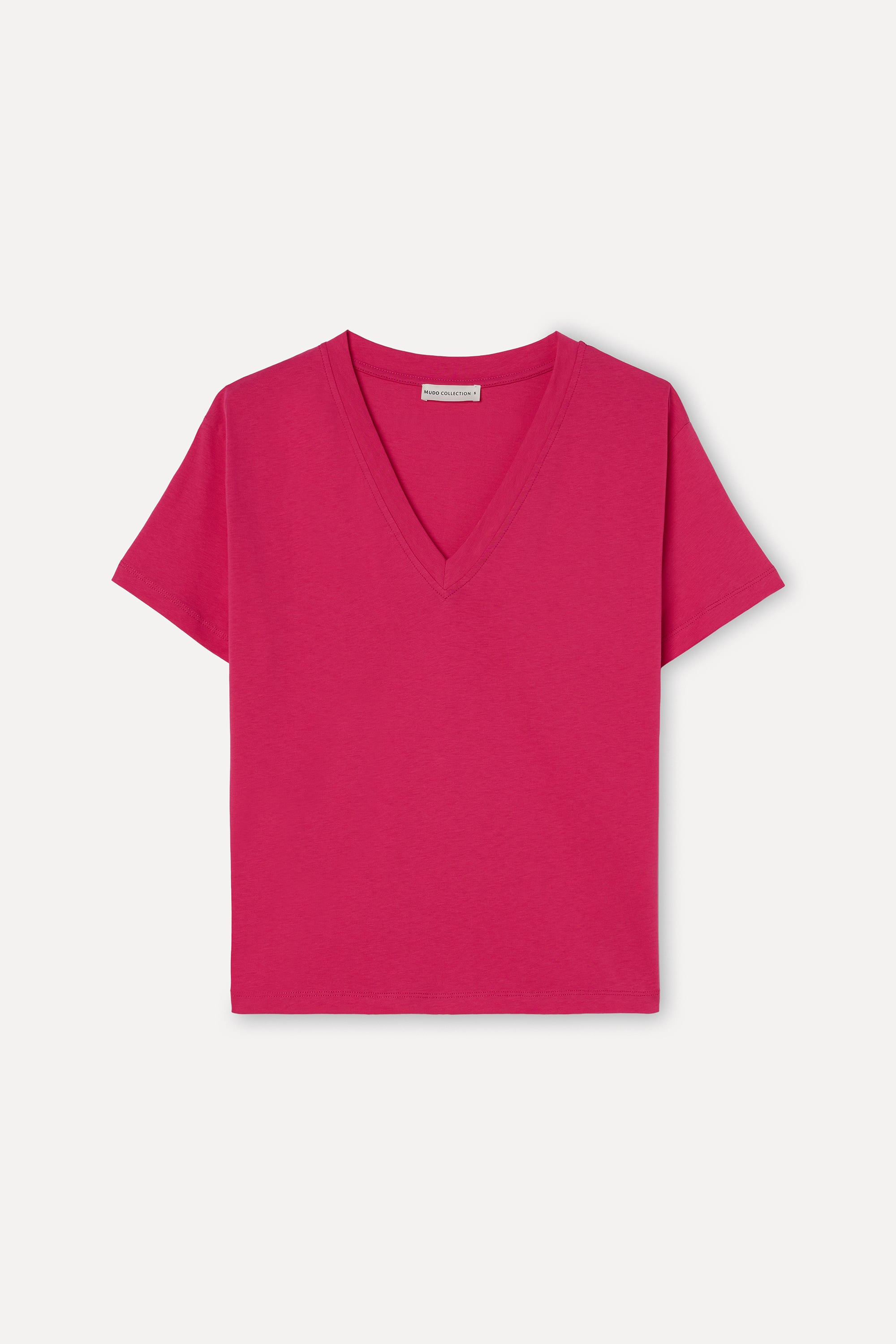 Kadın Pembe V Yaka T-Shirt