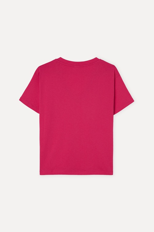 Kadın Pembe V Yaka T-Shirt