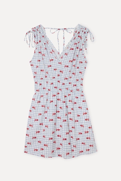 DESENLİ BAĞLAMA DETAYLI MİNİ ELBİSE