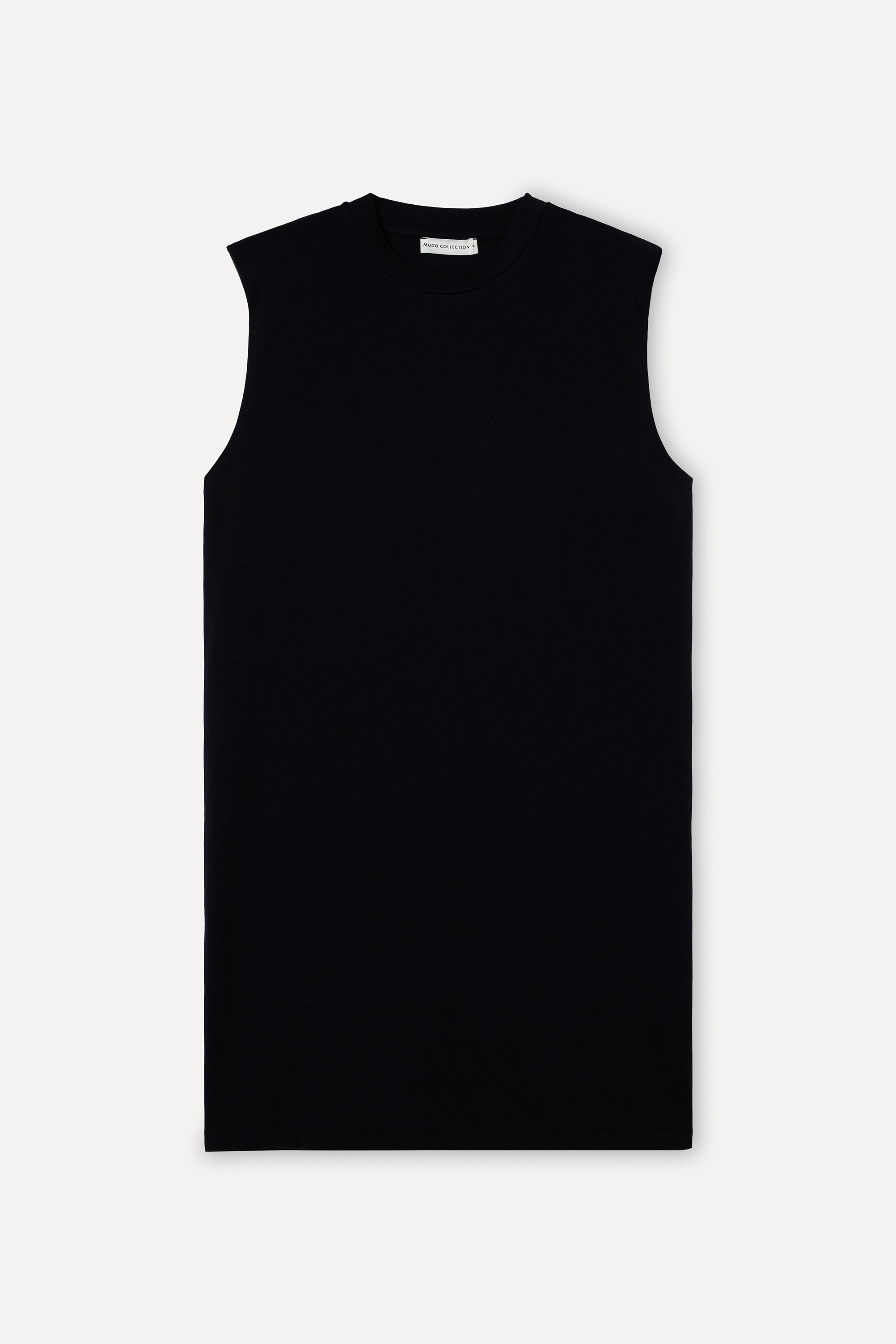 Kadın Siyah Düz Kesim Kolsuz Mini Elbise