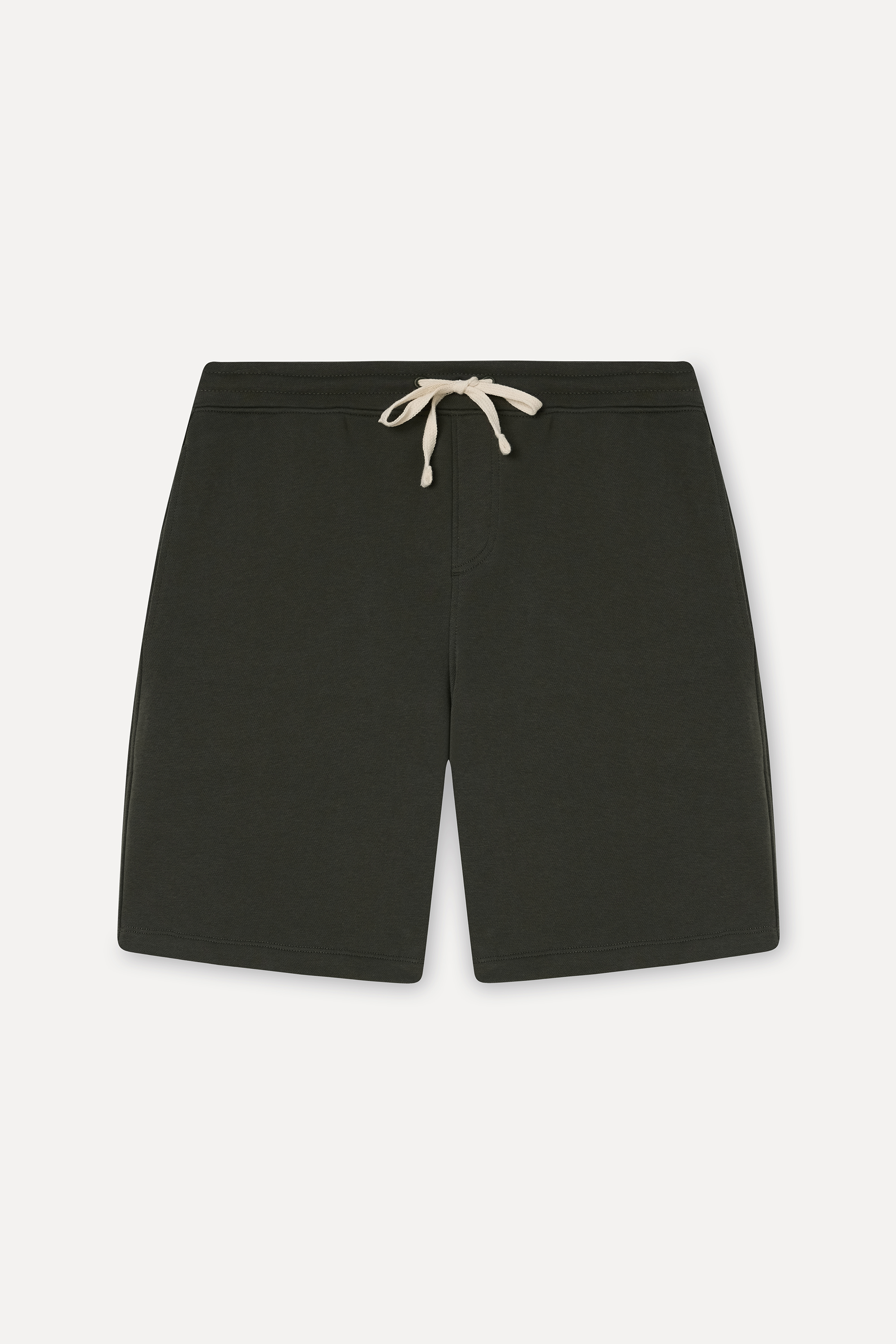 Erkek Haki Straight Fit Beli Bağlamalı Şort