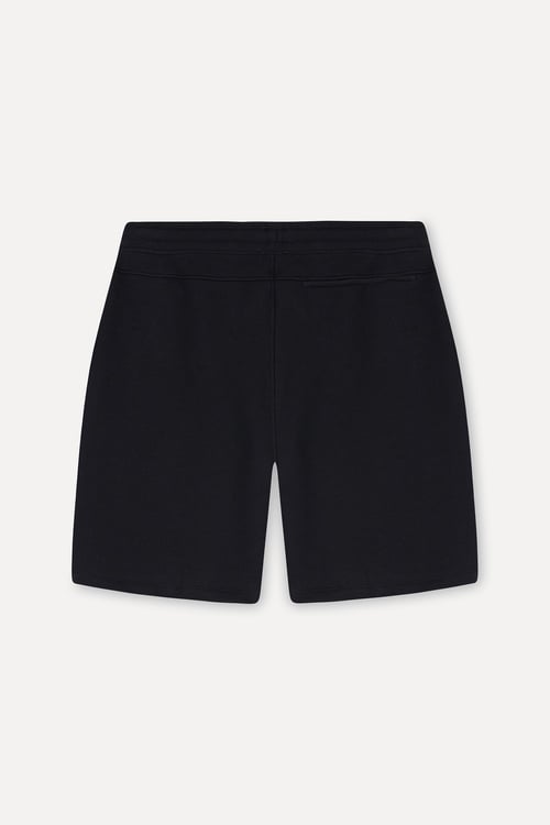 Erkek Siyah Straight Fit Beli Bağlamalı Şort