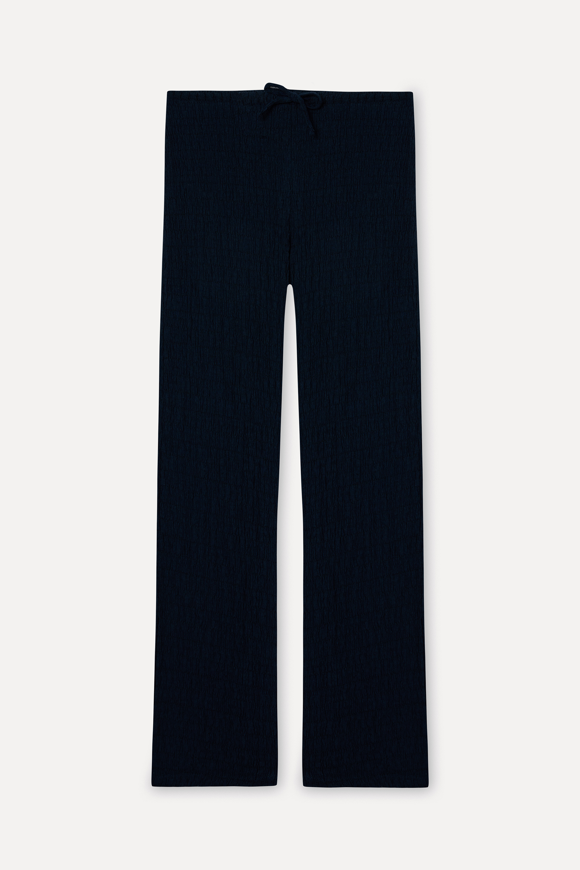 Kadın Lacivert Beli Bağlamalı Wide Leg Pantolon