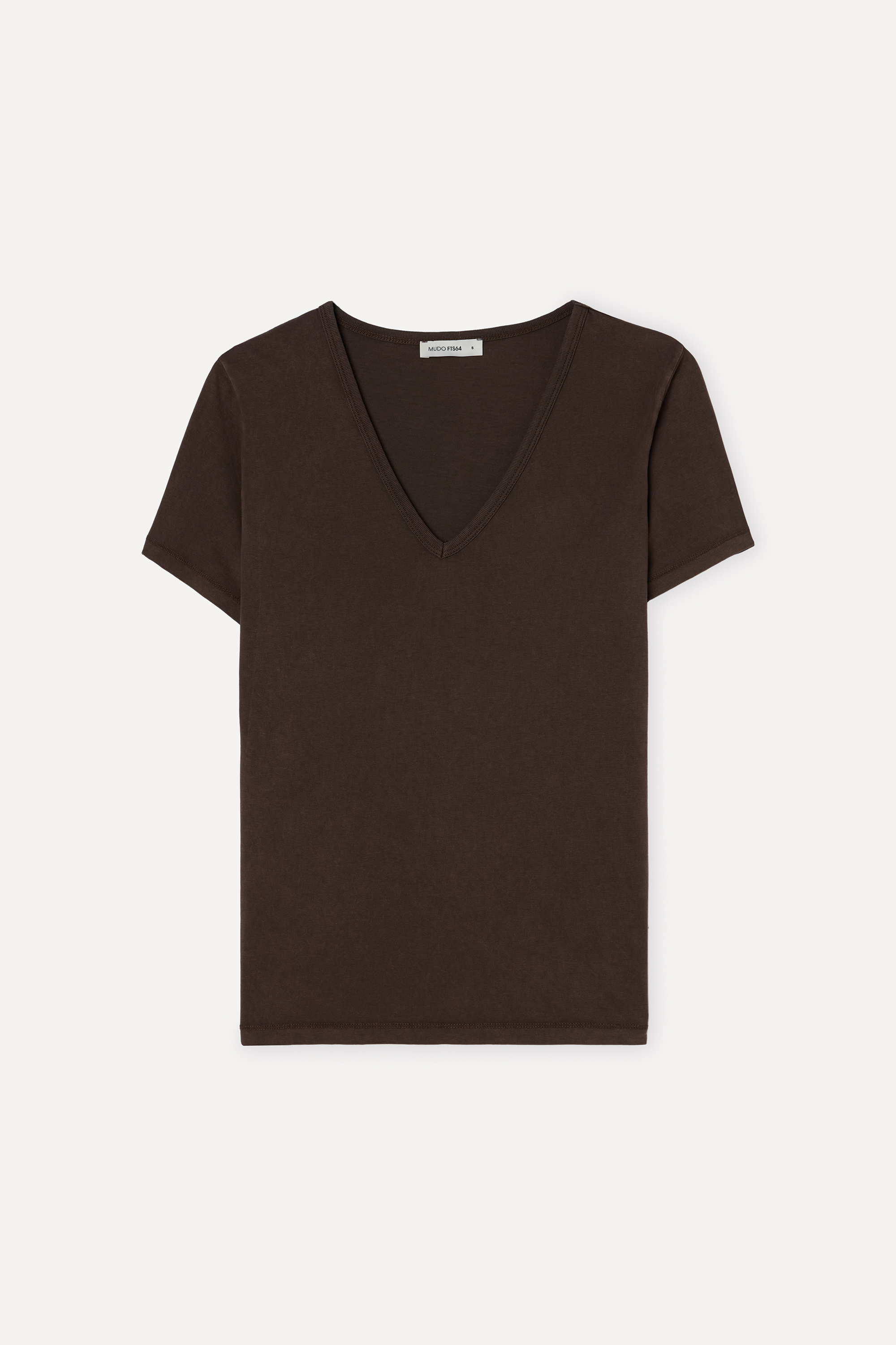 Kadın Kahverengi V Yaka T-Shirt