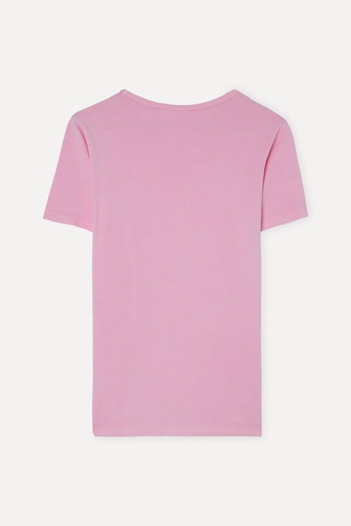 Kadın Pembe Bisiklet Yaka T-Shirt