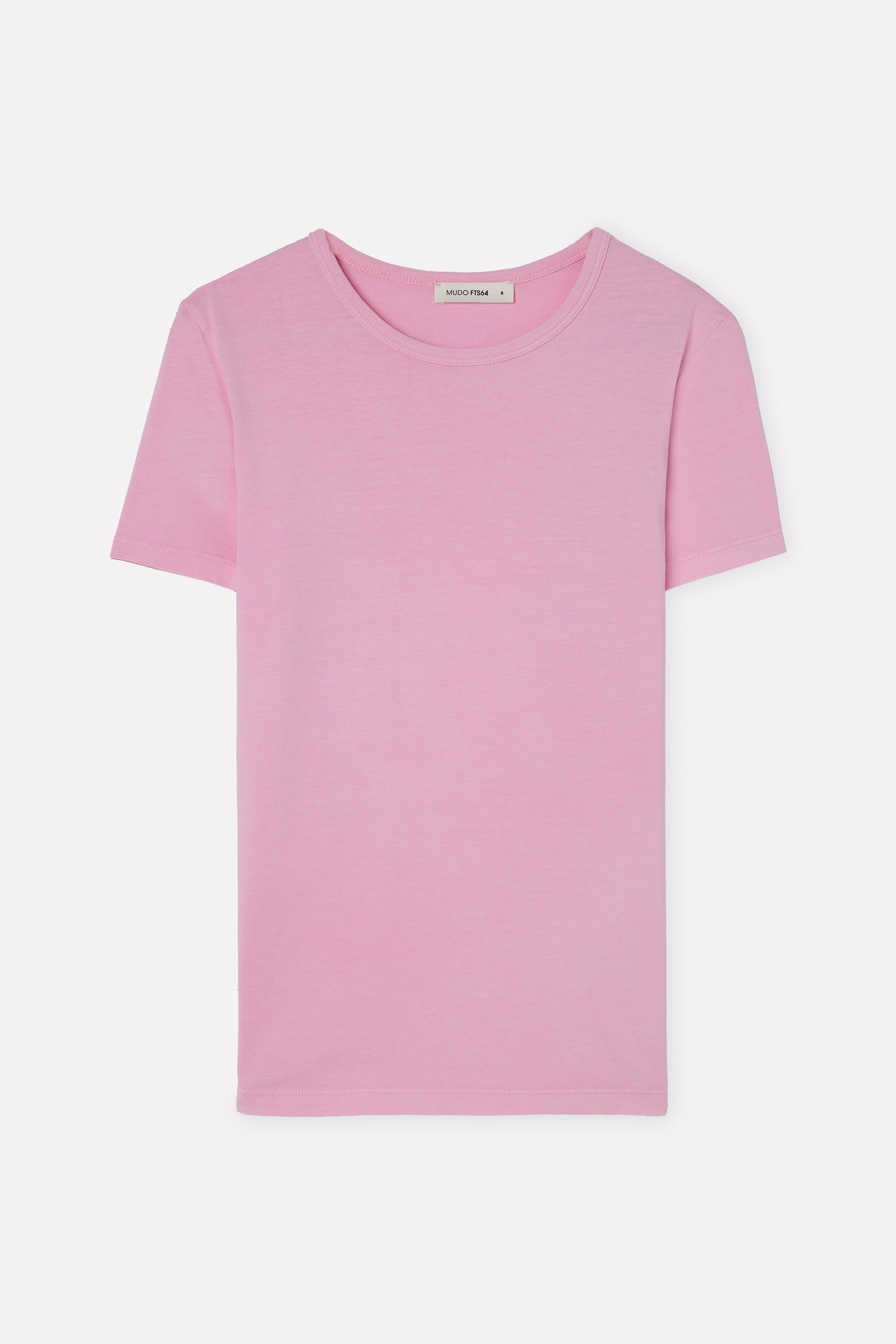 Kadın Pembe Bisiklet Yaka T-Shirt