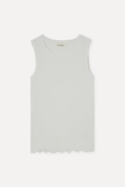 Mudo Kadın Ekru Fitted Bisiklet Yaka Kolsuz Bluz