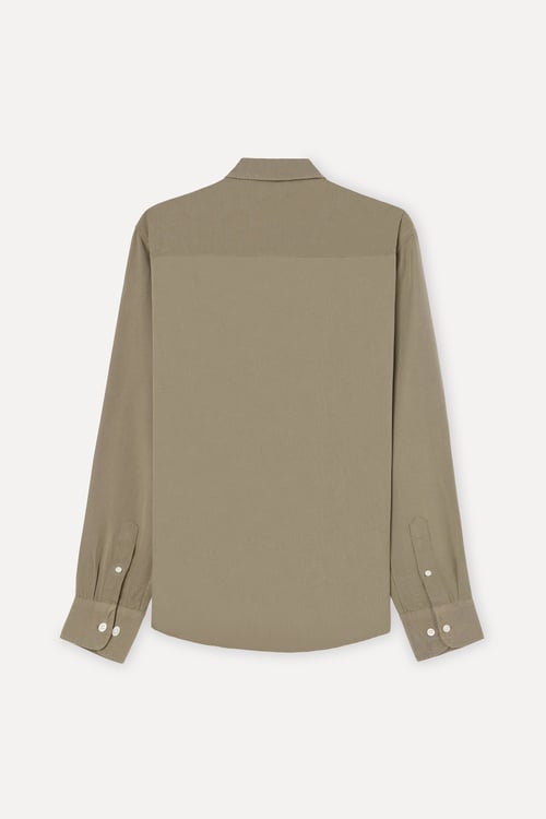  Erkek Vizon Rengi Regular Fit Uzun Kollu Modal Gömlek