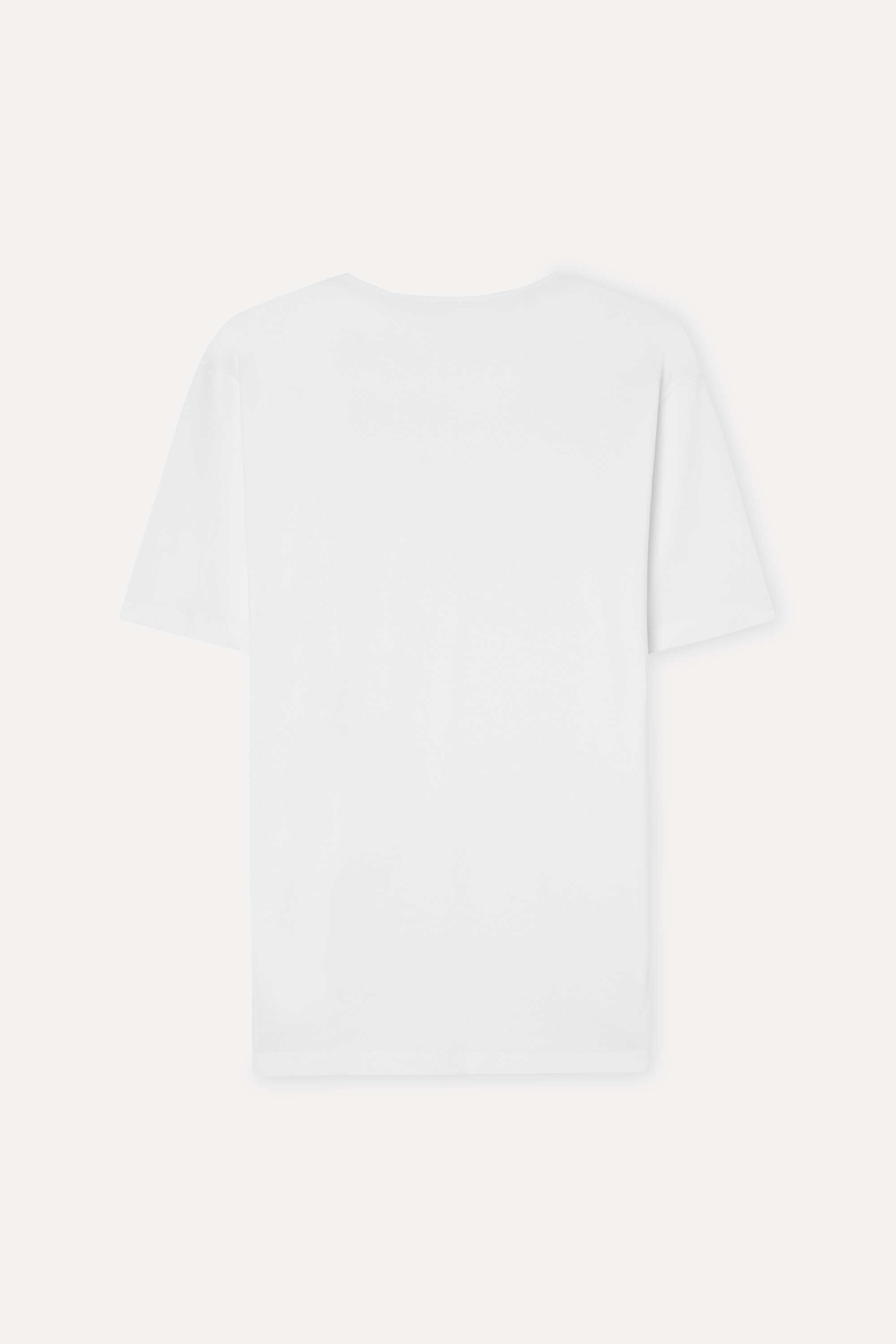 Erkek Beyaz Bisiklet Yaka T-Shirt