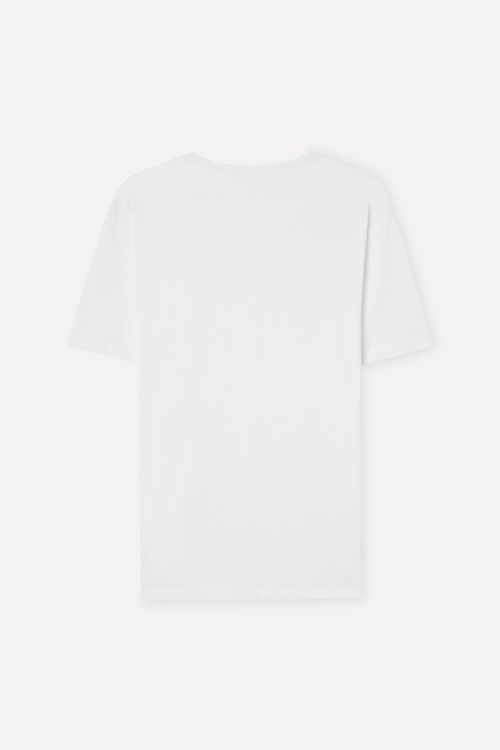 Erkek Beyaz Bisiklet Yaka T-Shirt
