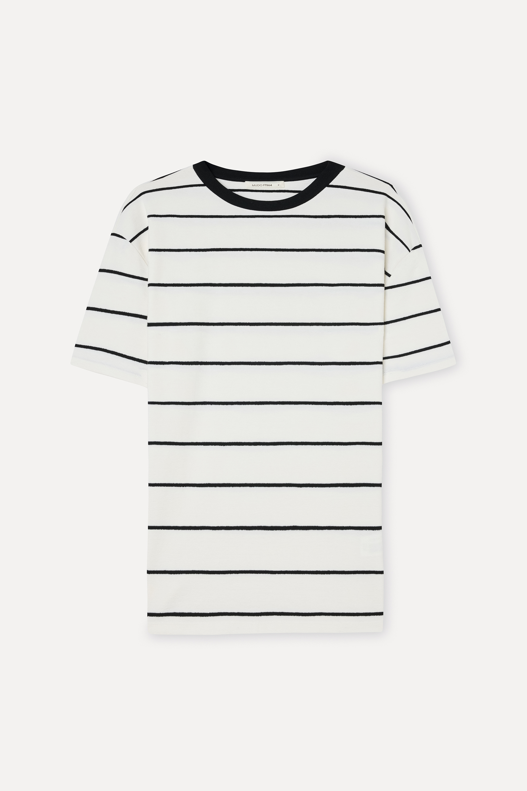 Erkek Siyah Çizgili Comfort Fit Bisiklet Yaka T-Shirt