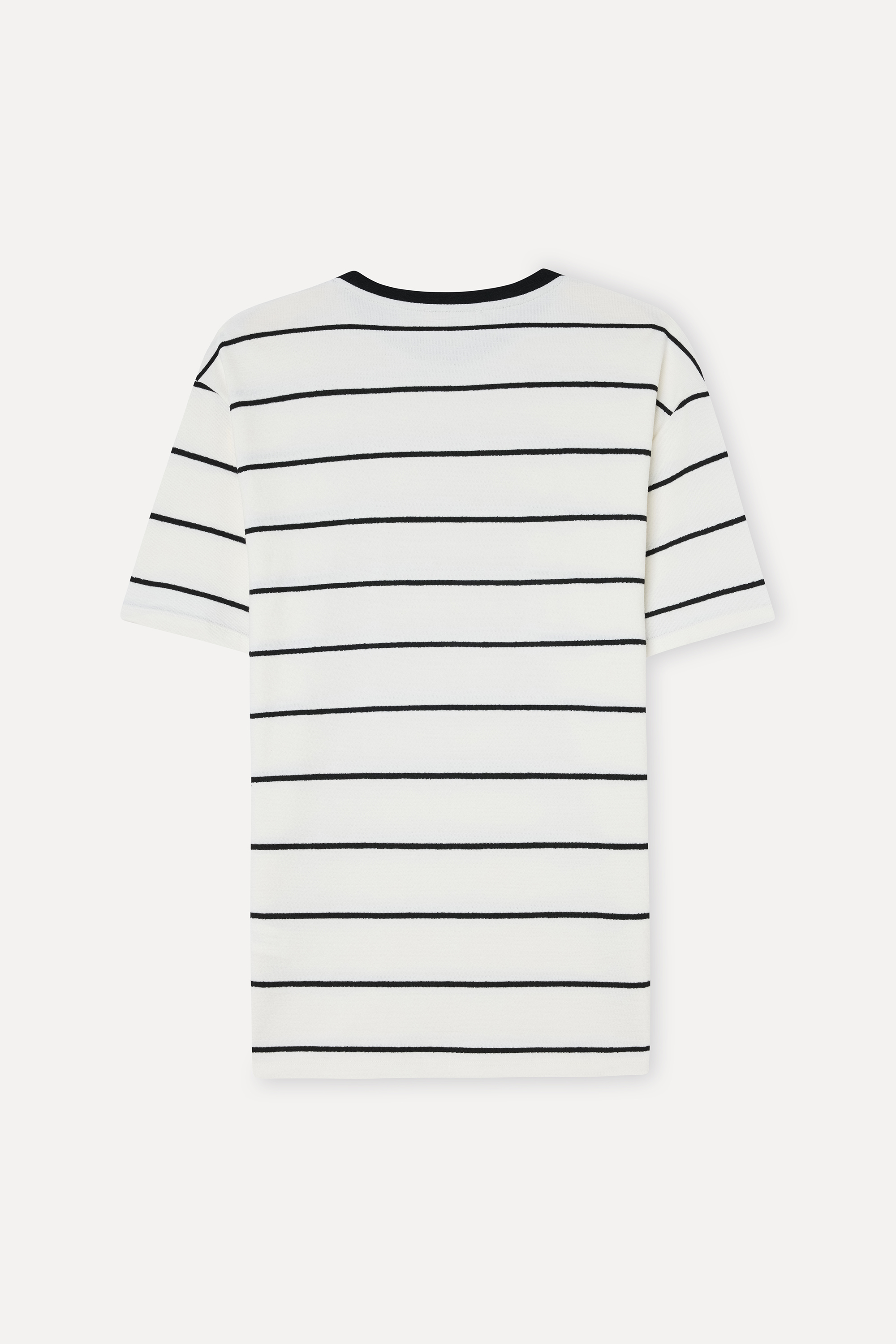 Erkek Siyah Çizgili Comfort Fit Bisiklet Yaka T-Shirt