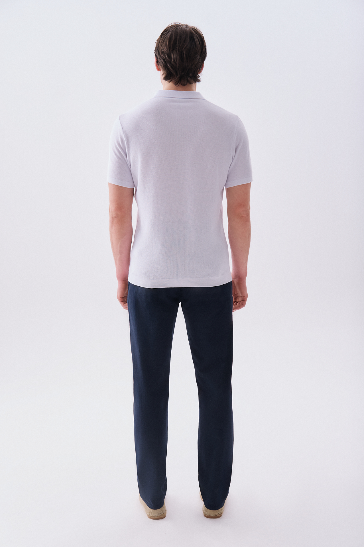 Erkek Yeşil Düğmeli Polo Yaka Kısa Kollu Triko Kazak