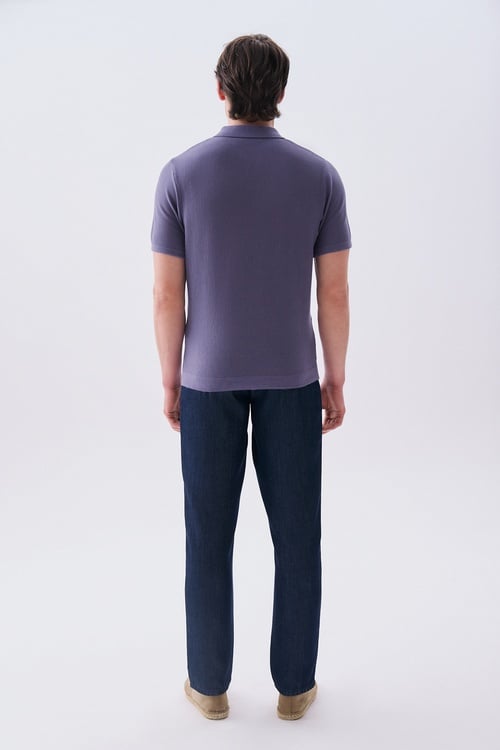  Erkek Yeşil Düğmeli Polo Yaka Kısa Kollu Triko Kazak