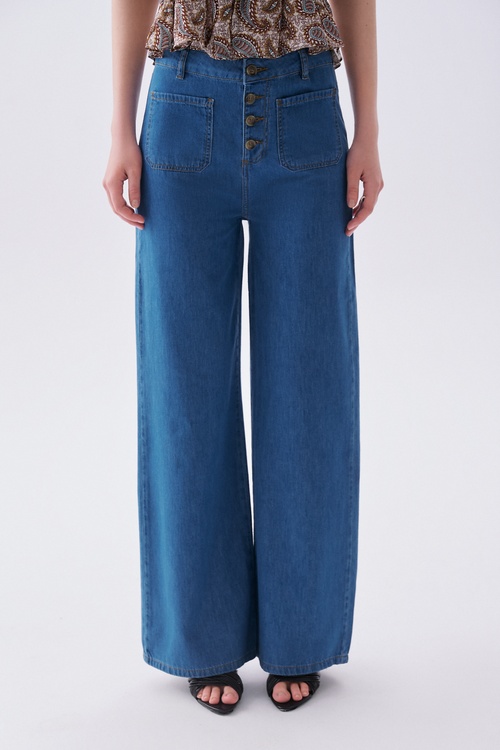 DÜĞME KAPAMA STRAIGHT FIT JEAN PANTOLON