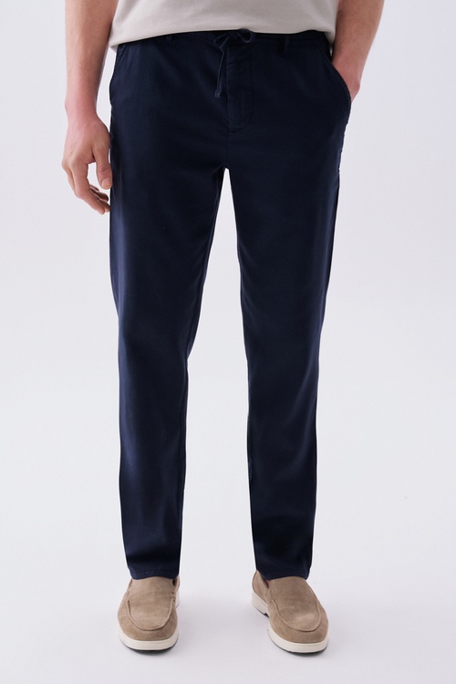 SLIM STRAIGHT FIT BELİ BAĞLAMALI PANTOLON