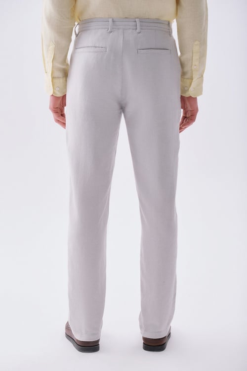 TEKSTÜRLÜ SLIM STRAIGHT FIT PANTOLON