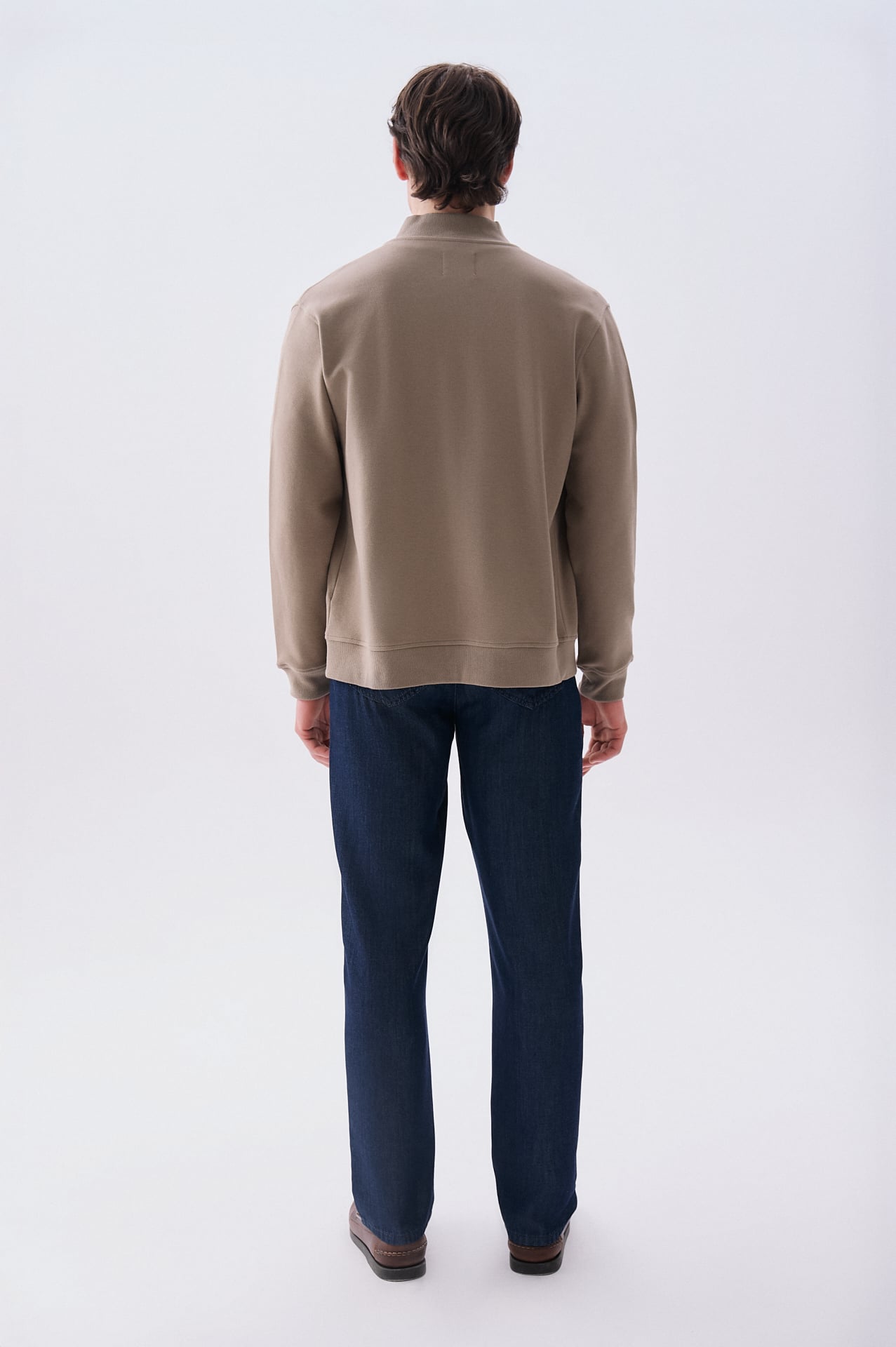 Erkek Vizon Rengi Regular Fit Bomber Ceket