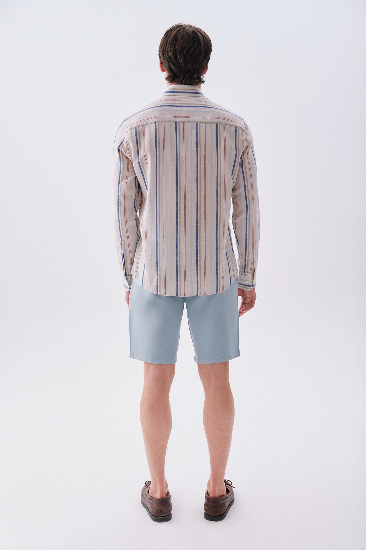 Erkek Mavi Straight Fit Chino Şort