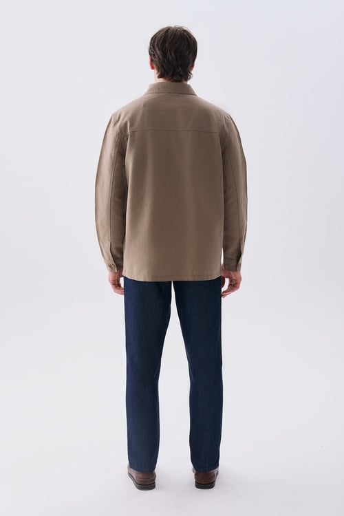 ÇOK CEPLİ KETEN KARIŞIMLI CEKET