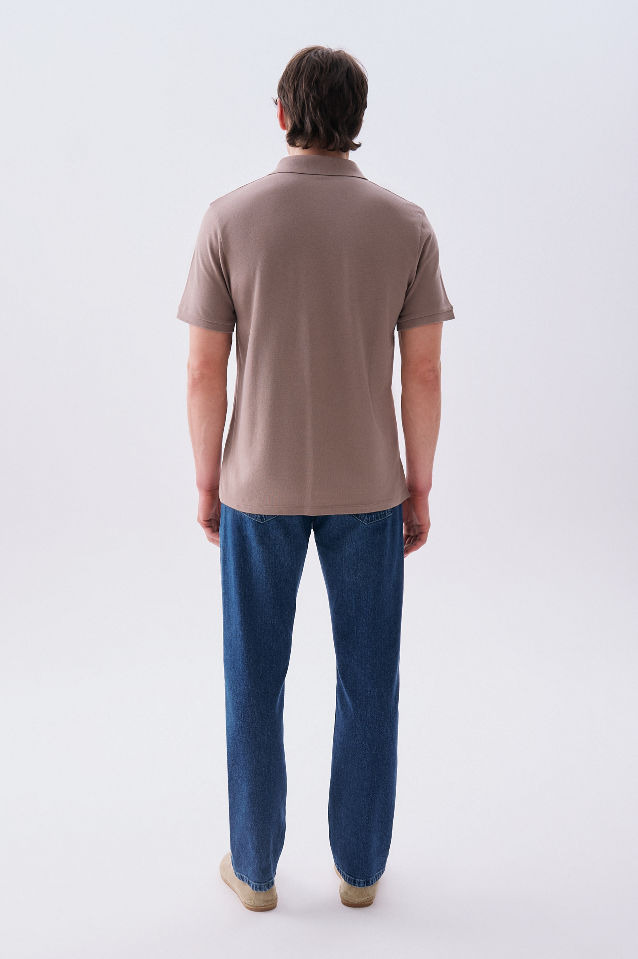 Erkek Kahverengi Polo Yaka T-Shirt