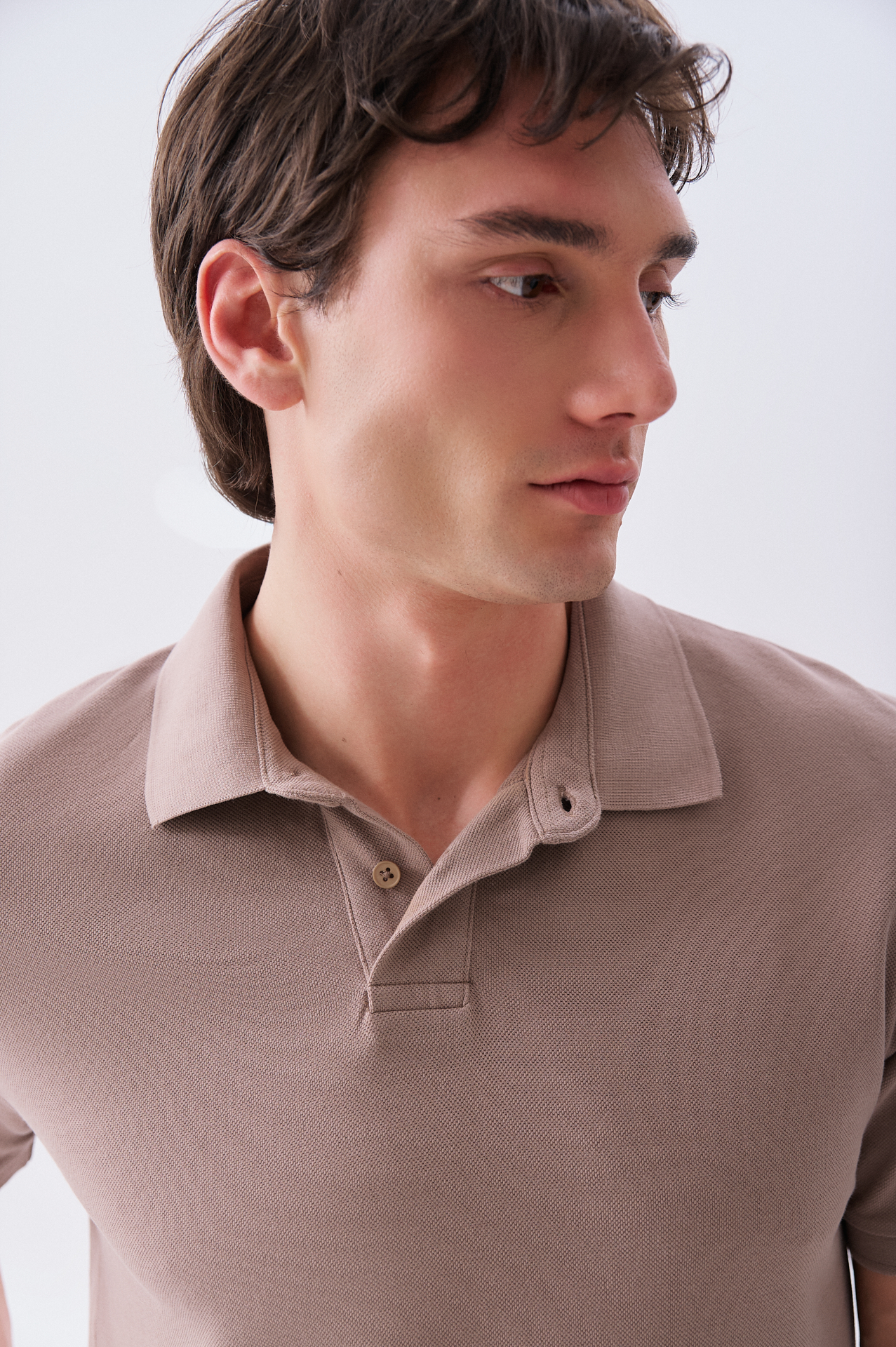 Erkek Kahverengi Polo Yaka T-Shirt