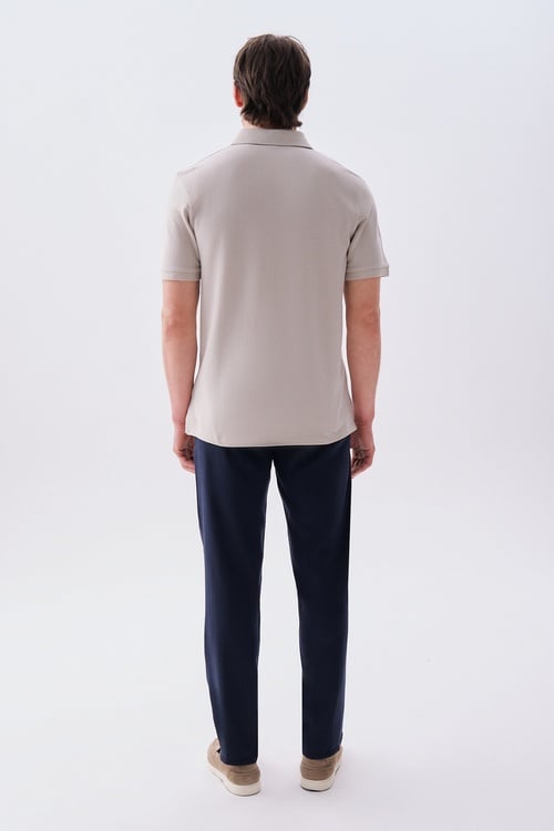  Erkek Bej Polo Yaka T-Shirt