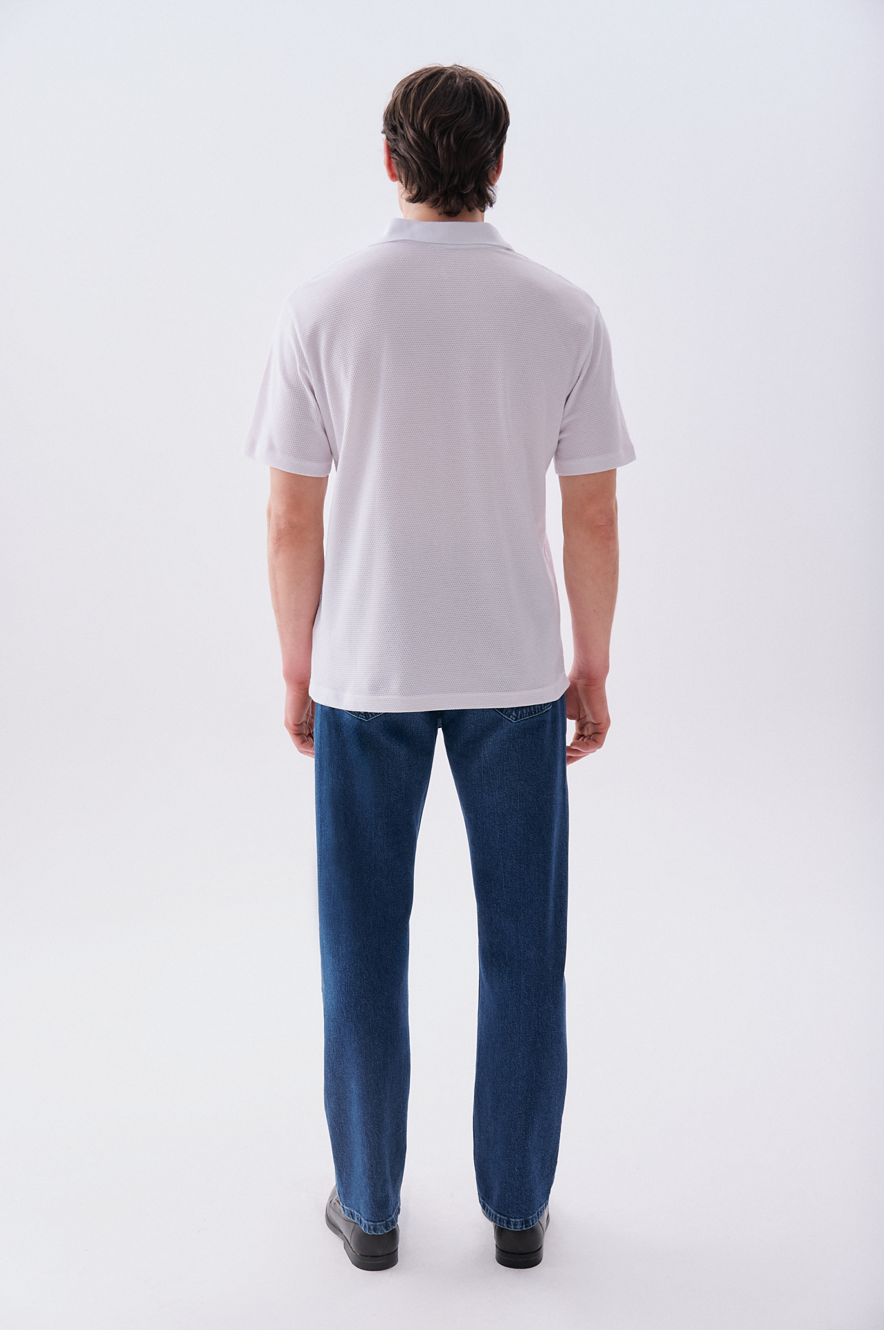 Erkek Beyaz Comfort Fit Polo Yaka T-Shirt