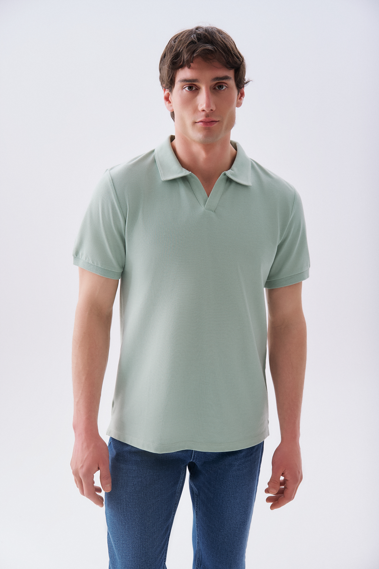 Erkek Yeşil Polo Yaka T-Shirt