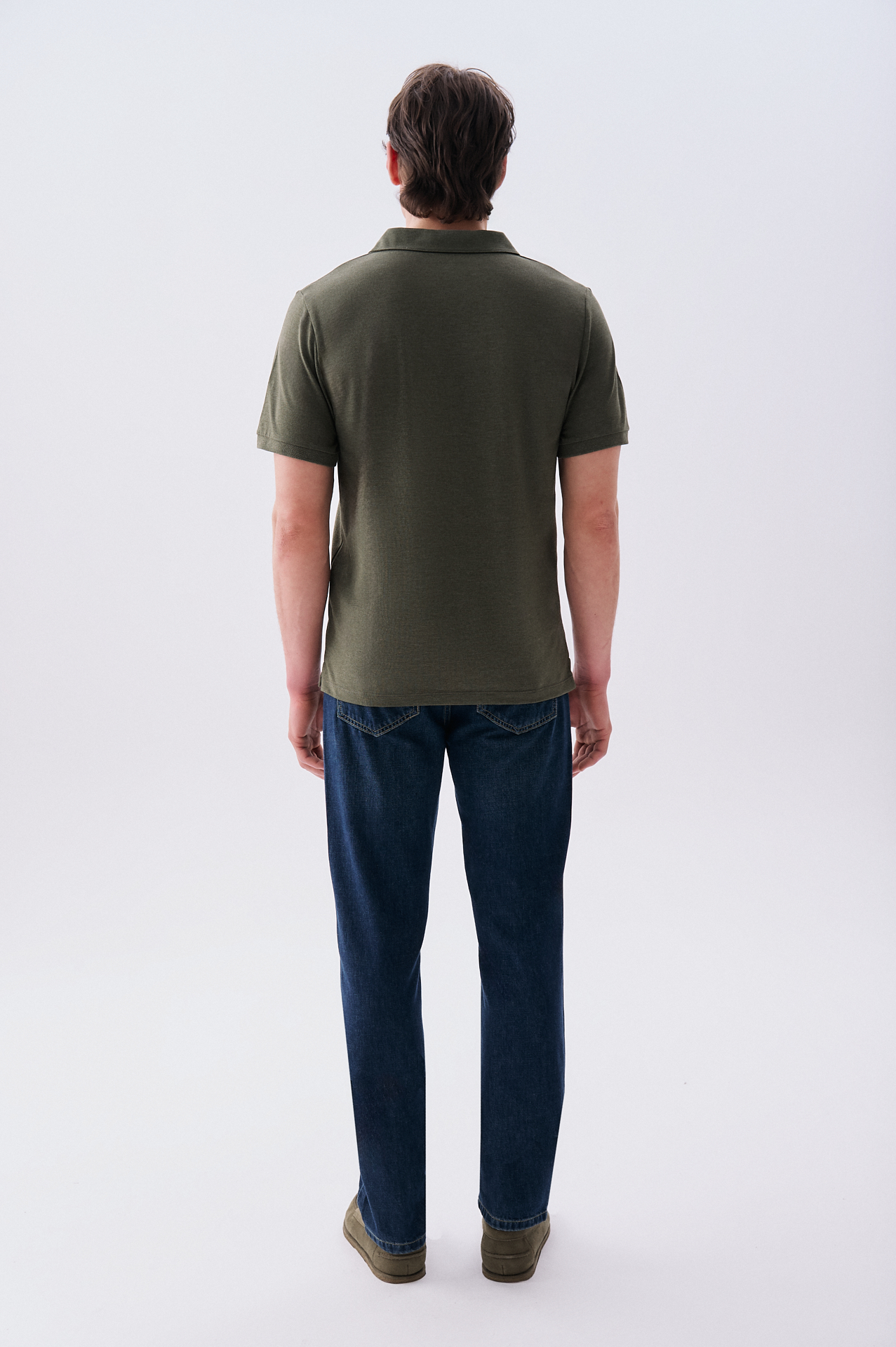 Erkek Koyu Haki Polo Yaka T-Shirt