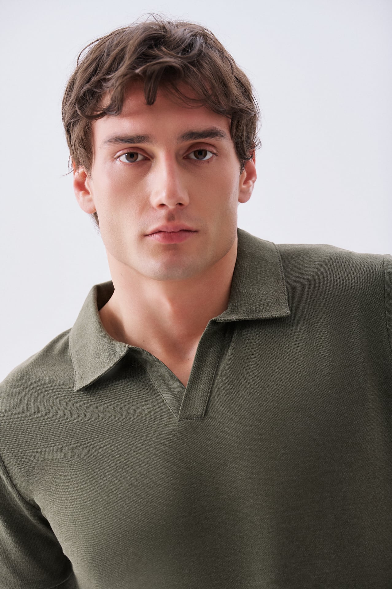 Erkek Koyu Haki Polo Yaka T-Shirt