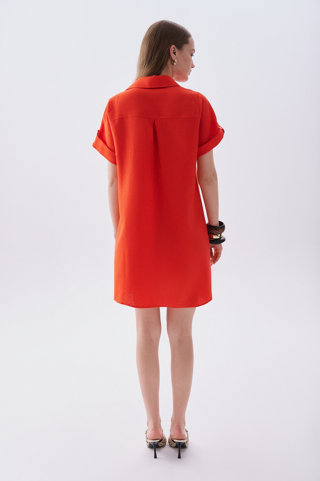 A FORM MİNİ KETEN ELBİSE