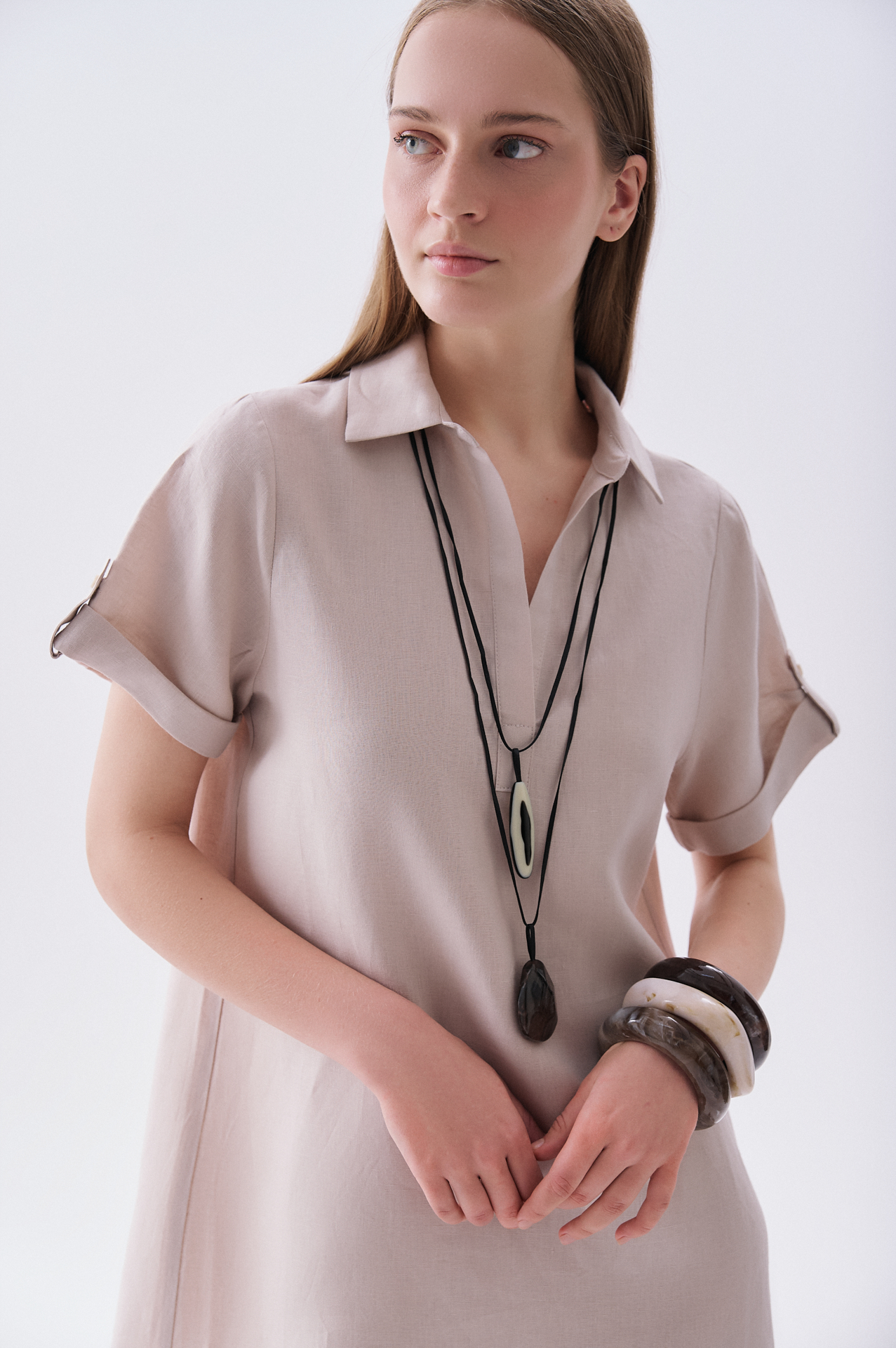 A FORM MİNİ KETEN ELBİSE