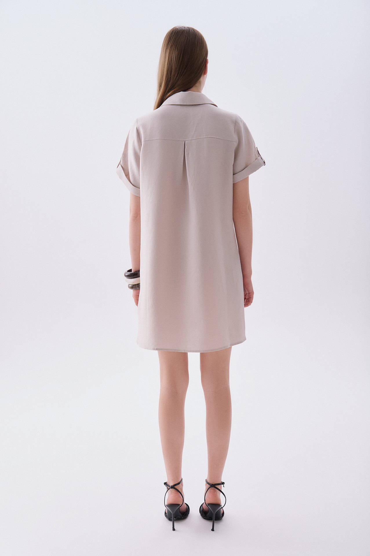 A FORM MİNİ KETEN ELBİSE